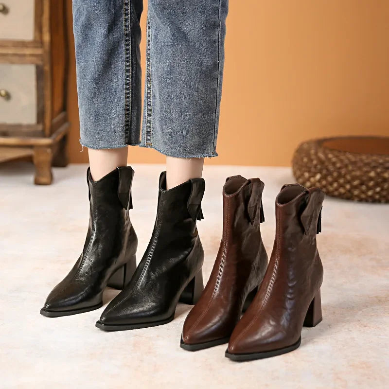 BOTAS CHELSEA CON TACÓN ALTO VINTAGE