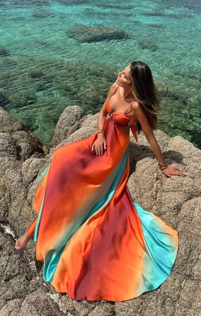 Saylor | Vestido Maxi con Espalda Descubierta y Degradado