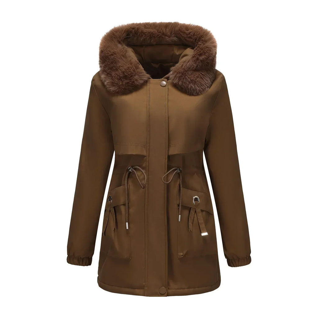 Grâce | Parka de invierno elegante con borde de piel