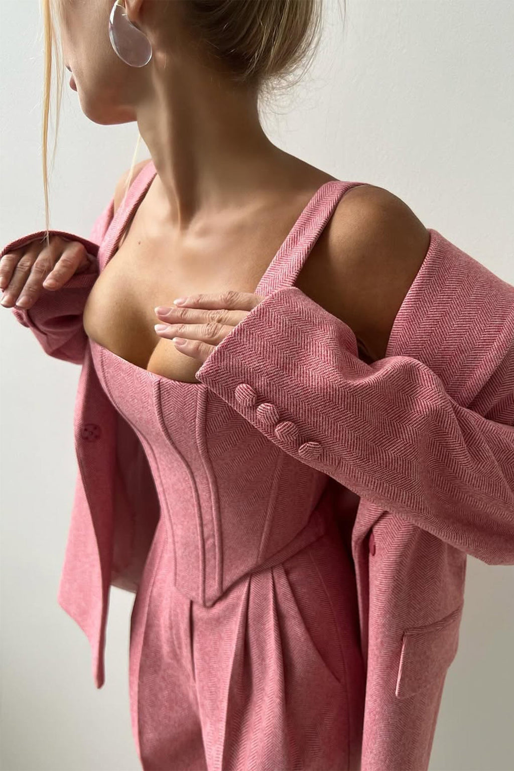 Dolce | Conjunto de tres piezas con blazer cruzado
