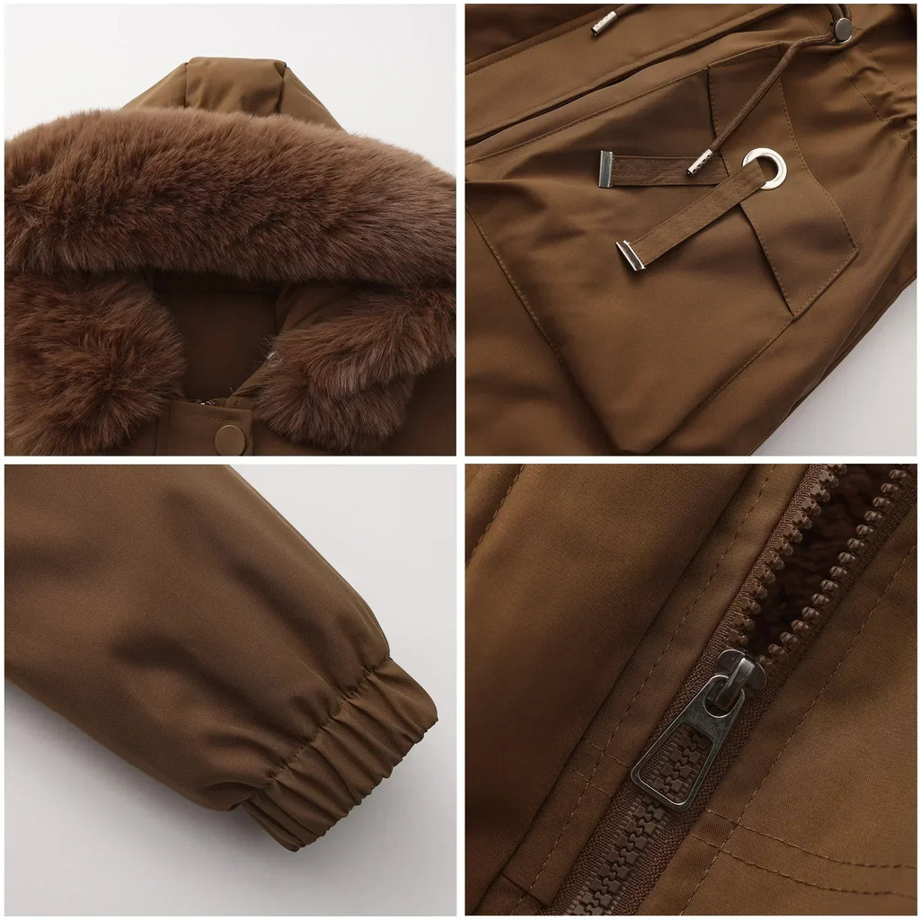 Grâce | Parka de invierno elegante con borde de piel