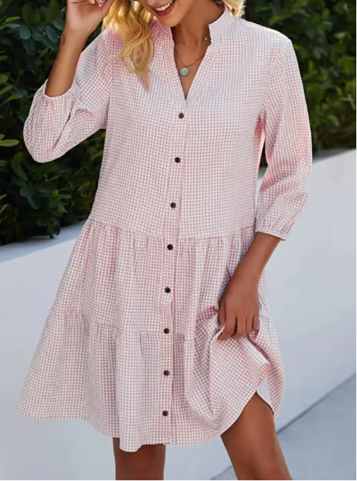 Zuri | Vestido Mini Camisero con Cuello en V