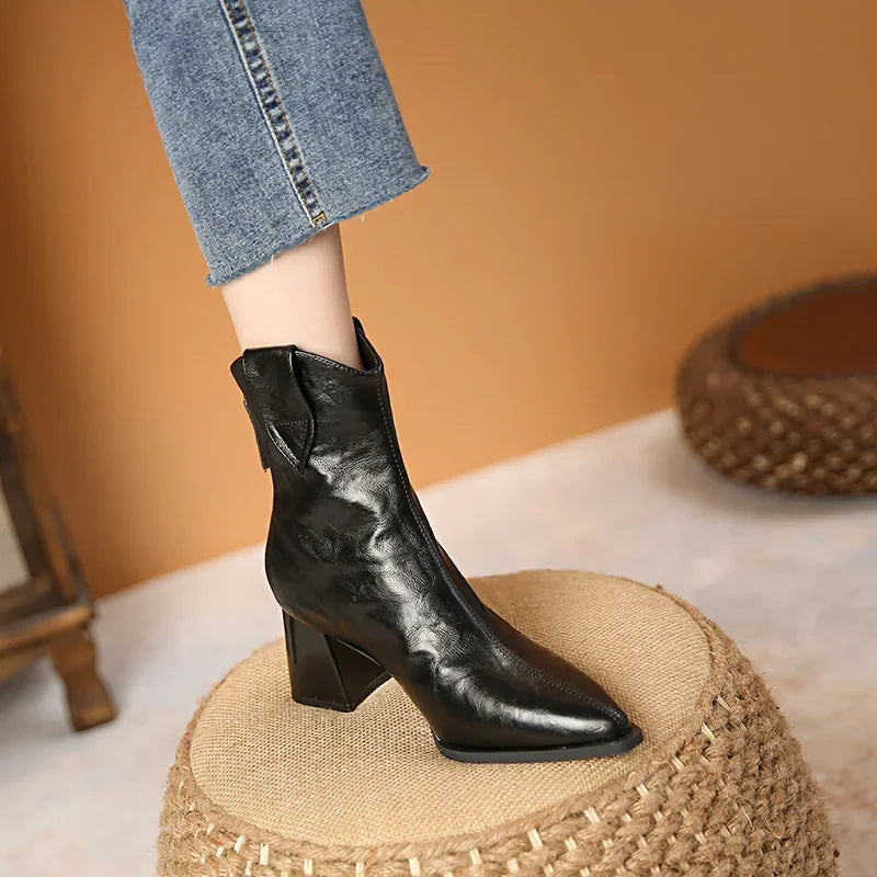 BOTAS CHELSEA CON TACÓN ALTO VINTAGE