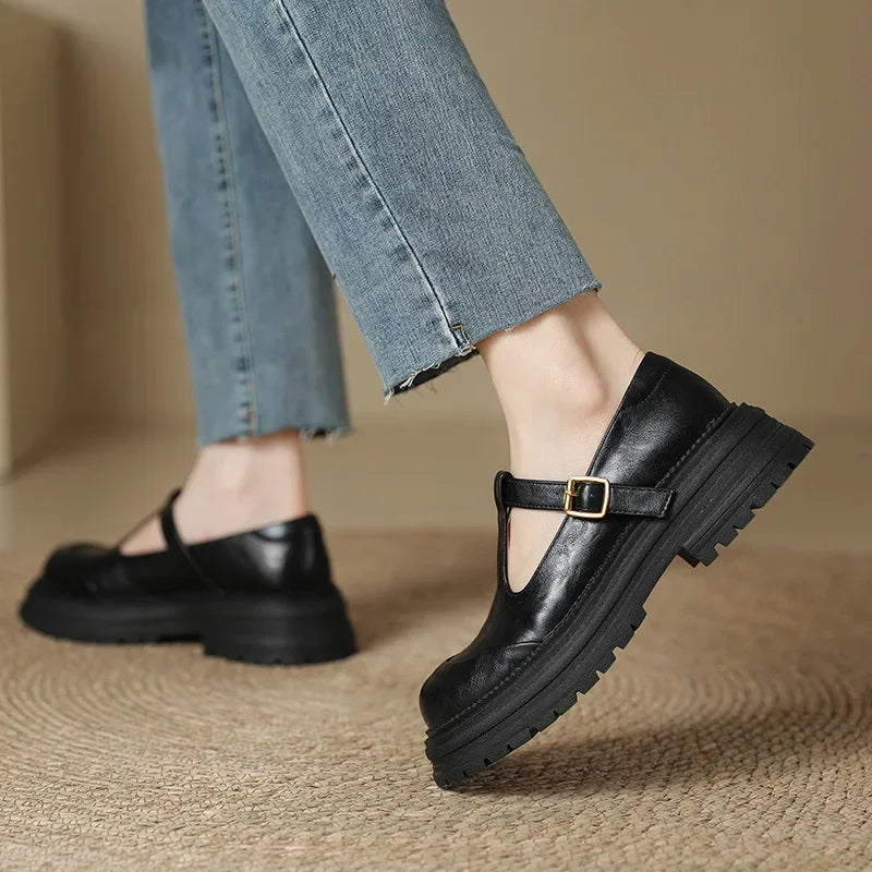 Chiara | Elegantes Zapatos Mary Jane de Piel de Alta Calidad