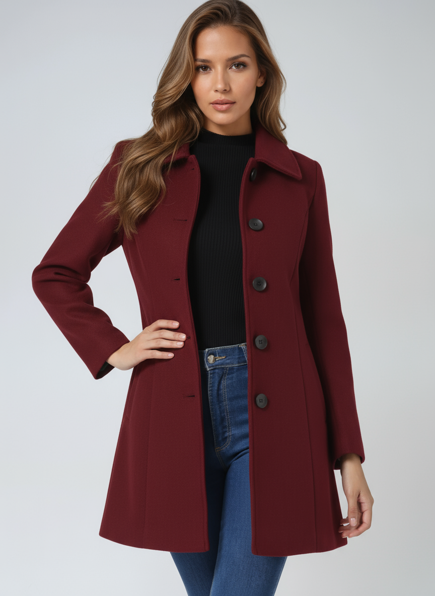 Marenne | Abrigo de invierno con botonadura sencilla