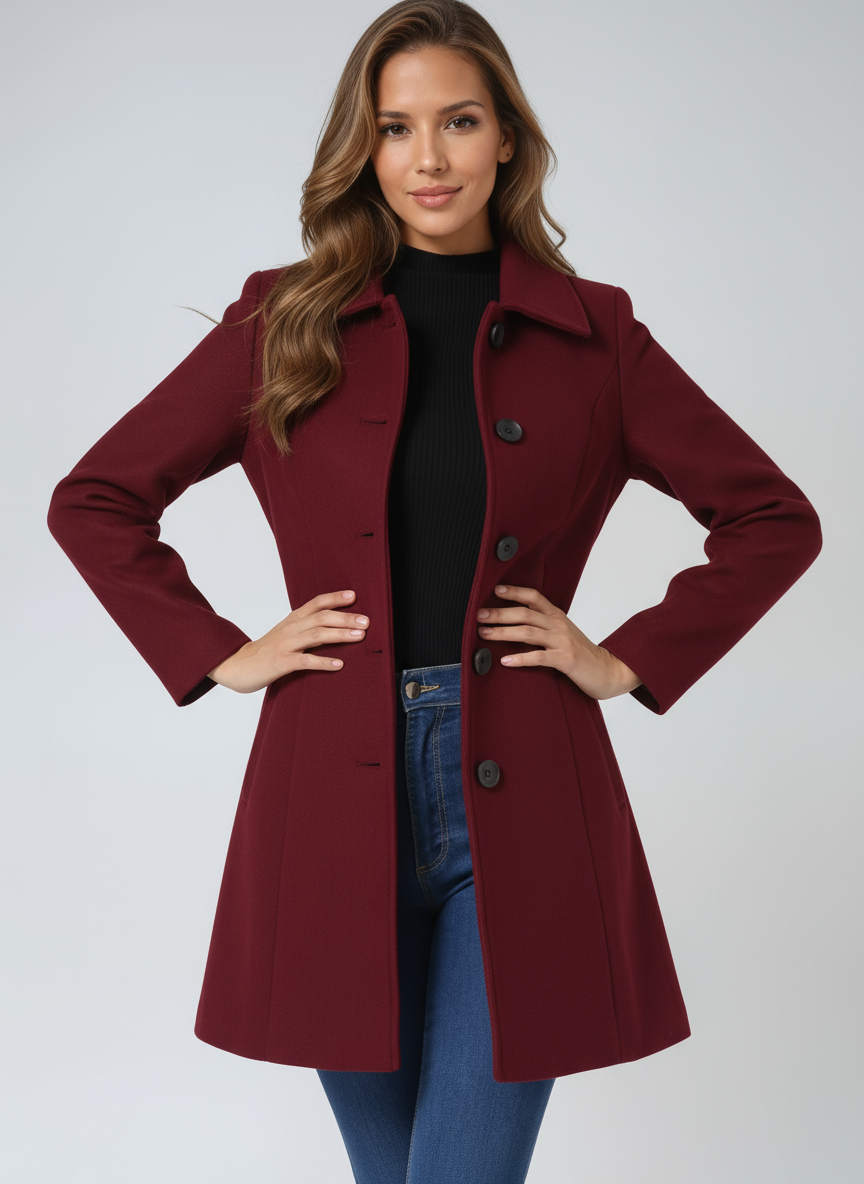 Marenne | Abrigo de invierno con botonadura sencilla