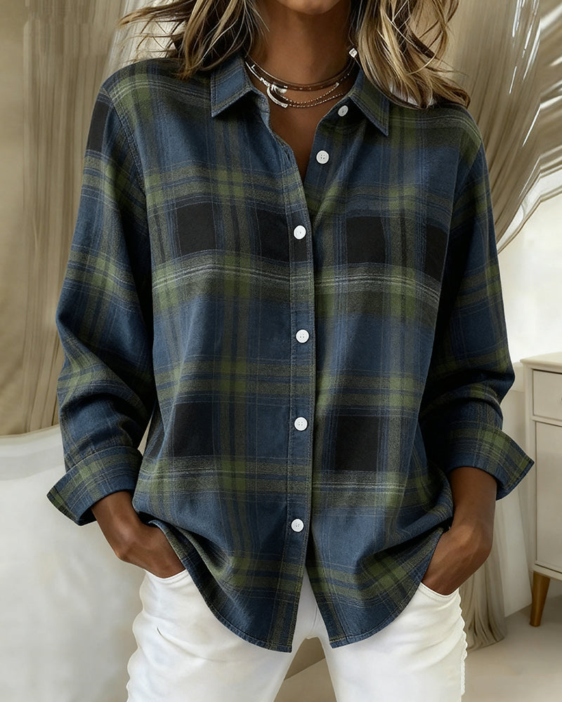 Lysandre | Camisa de cuadros con cuello tipo notched