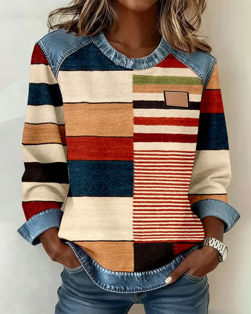 Ophéliane | Jersey de rayas coloridas con cuello redondo