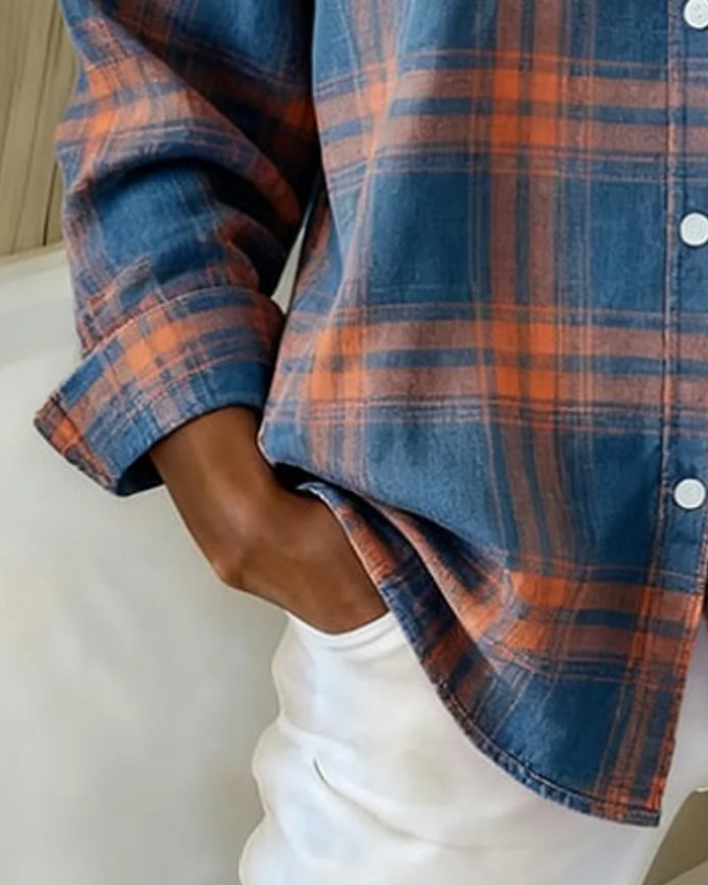 Lysandre | Camisa de cuadros con cuello tipo notched