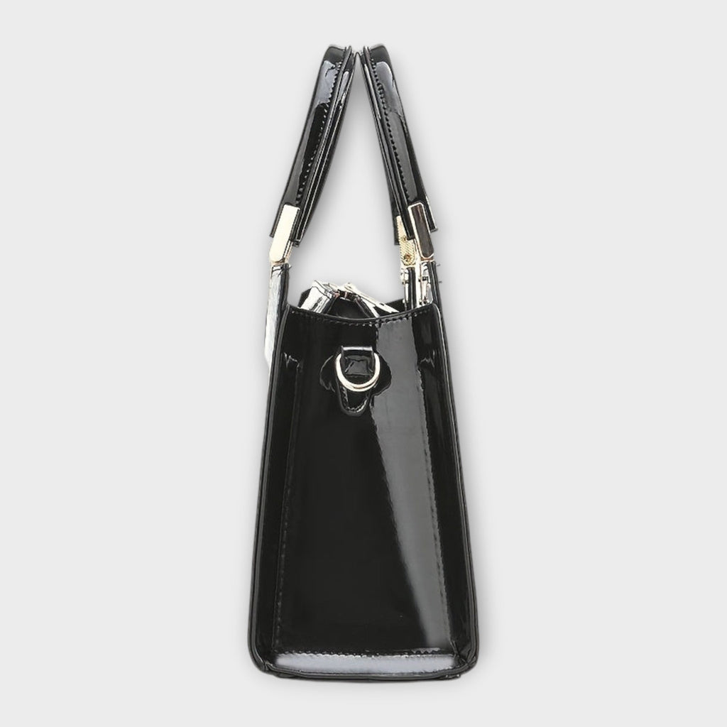 Aurora - Bolsa de Mano en Piel de Cocodrilo Brillante