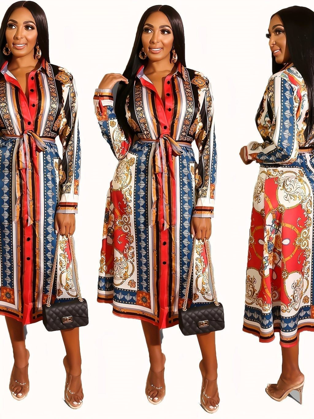 Marigold | Vestido Camisero de Manga Larga (Largo Midi)