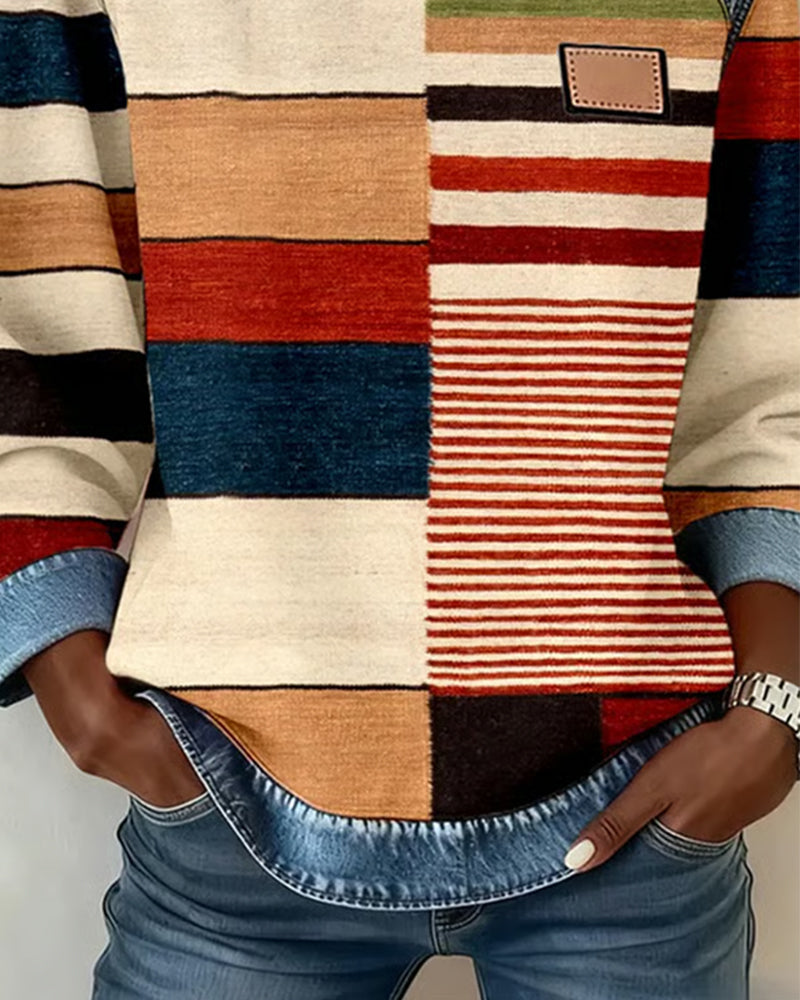 Ophéliane | Jersey de rayas coloridas con cuello redondo