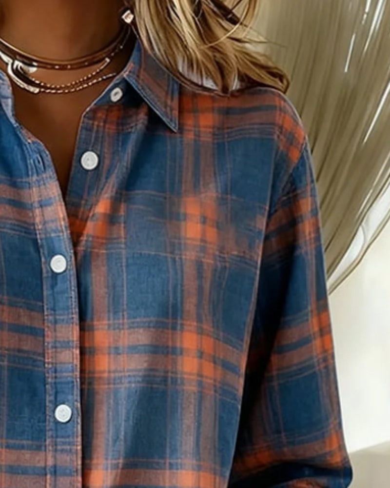 Lysandre | Camisa de cuadros con cuello tipo notched