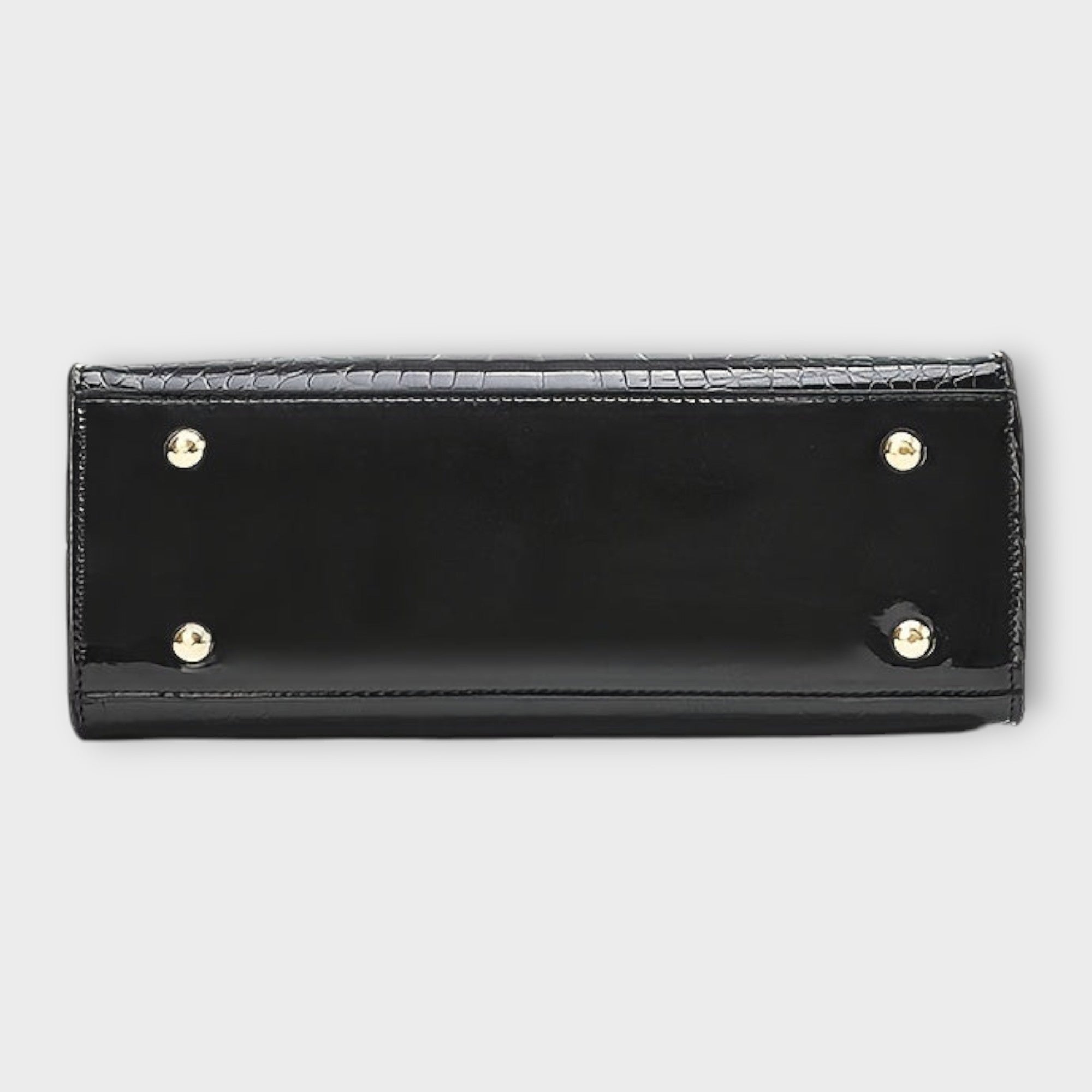 Aurora - Bolsa de Mano en Piel de Cocodrilo Brillante