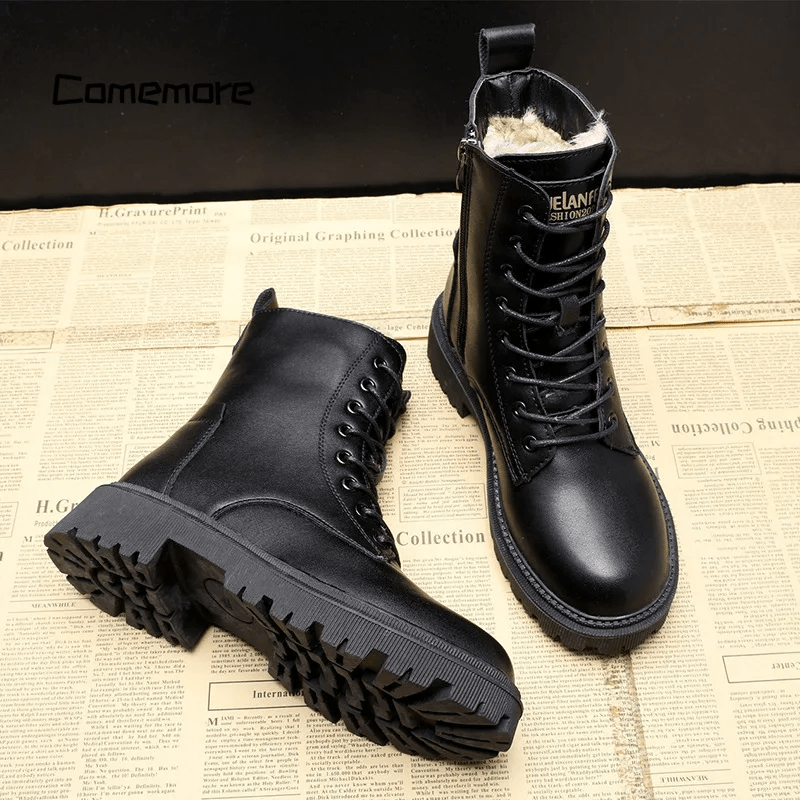 Botas de Piel Negra Pulida