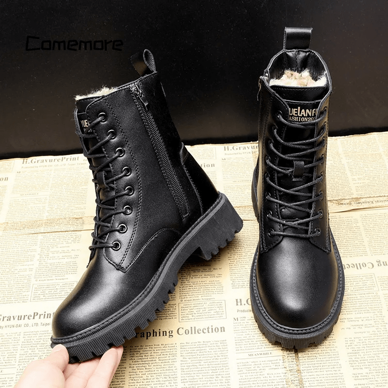 Botas de Piel Negra Pulida