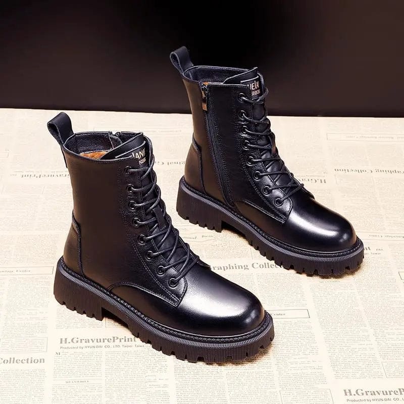 Botas de Piel Negra Pulida