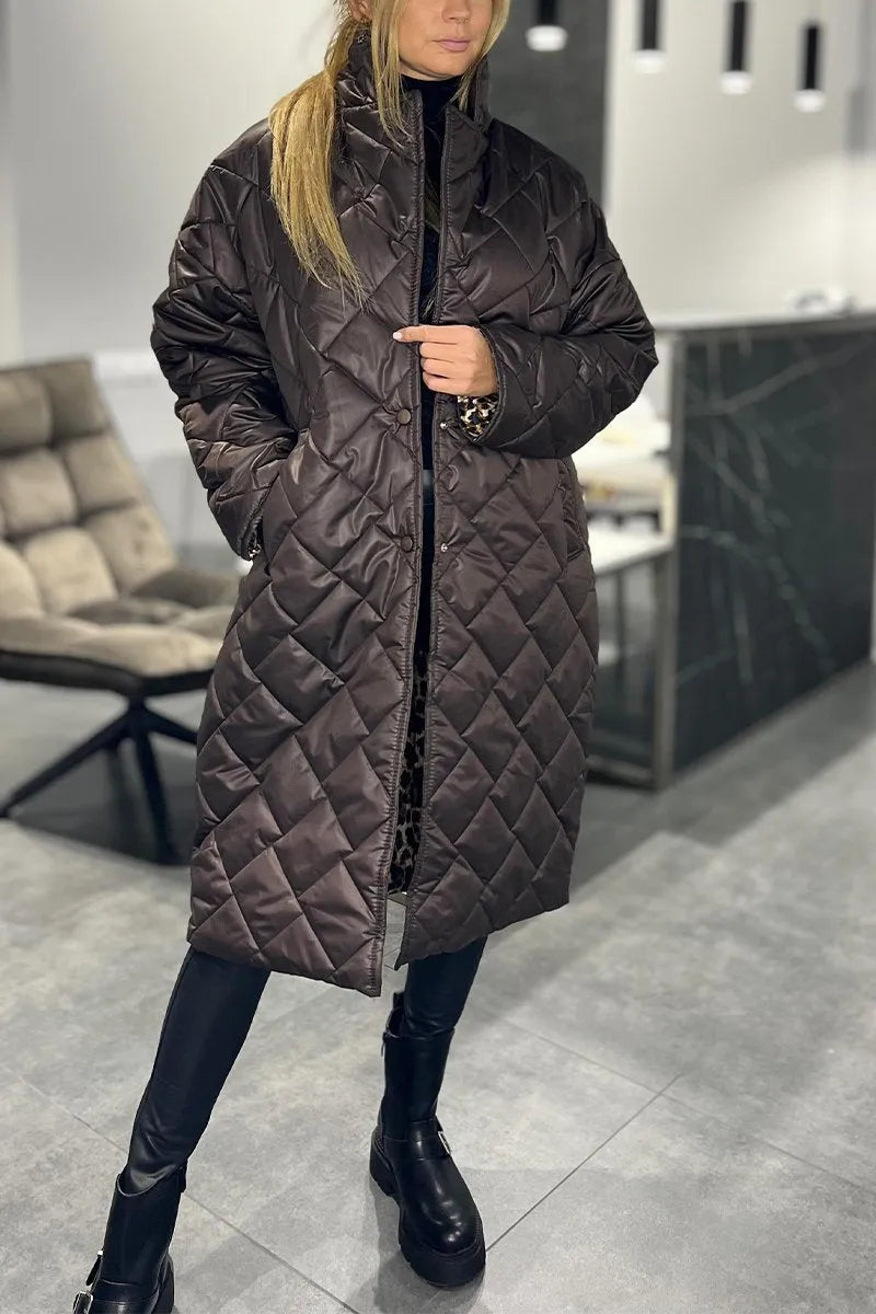 Clémence – Abrigo reversible con forro de leopardo
