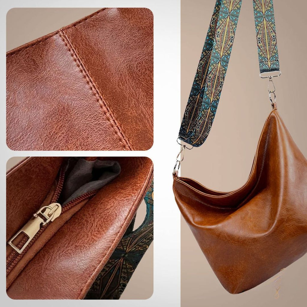 Greta - Bolsa de Piel Vintage con Correa Elegante