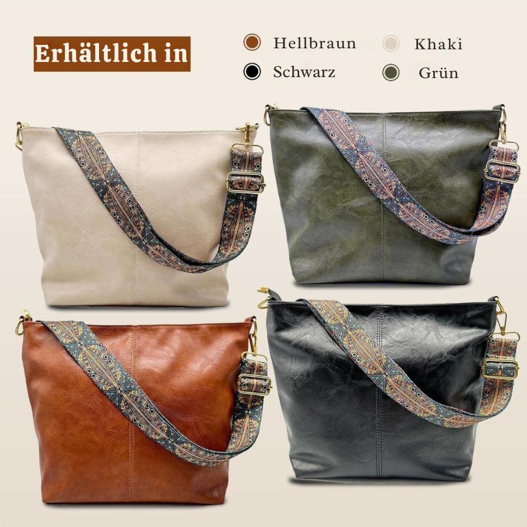 Greta - Bolsa de Piel Vintage con Correa Elegante