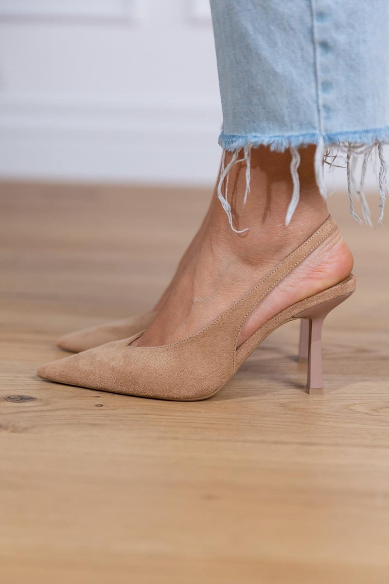 Claudia™ | Zapatos Slingback Nude Elegantes