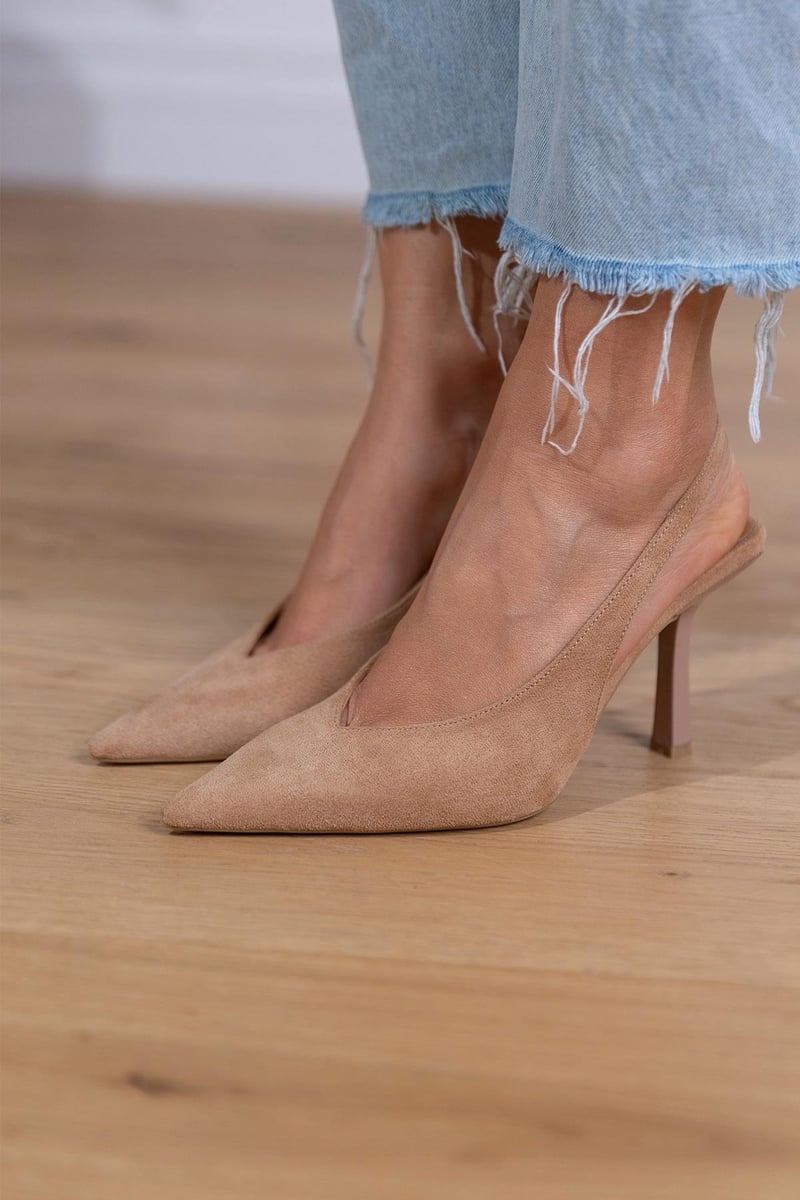 Claudia™ | Zapatos Slingback Nude Elegantes